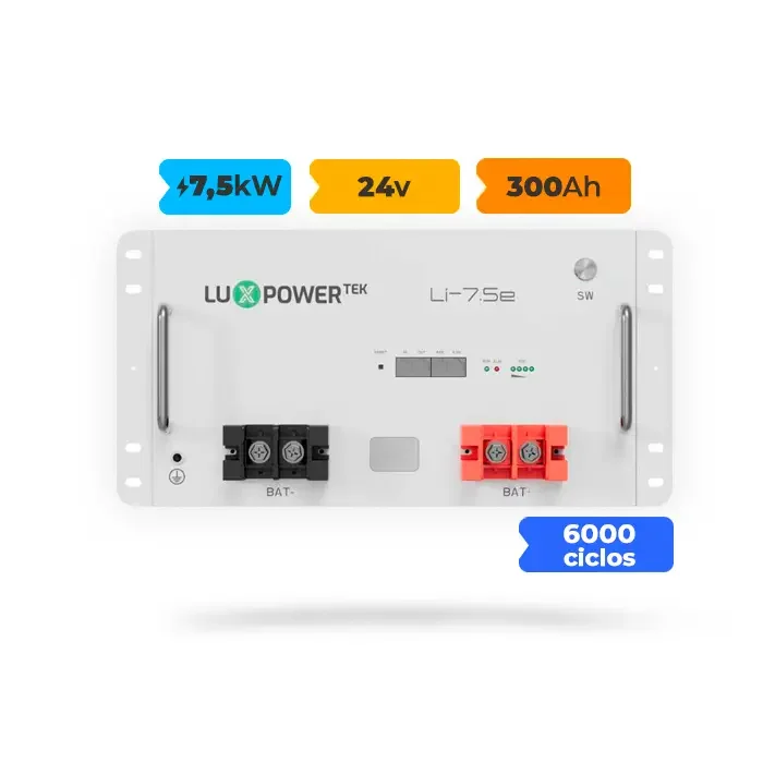 Bateria de Lítio Lux Power ,5KWH 25,6V 300Ah 6000 CICLOS